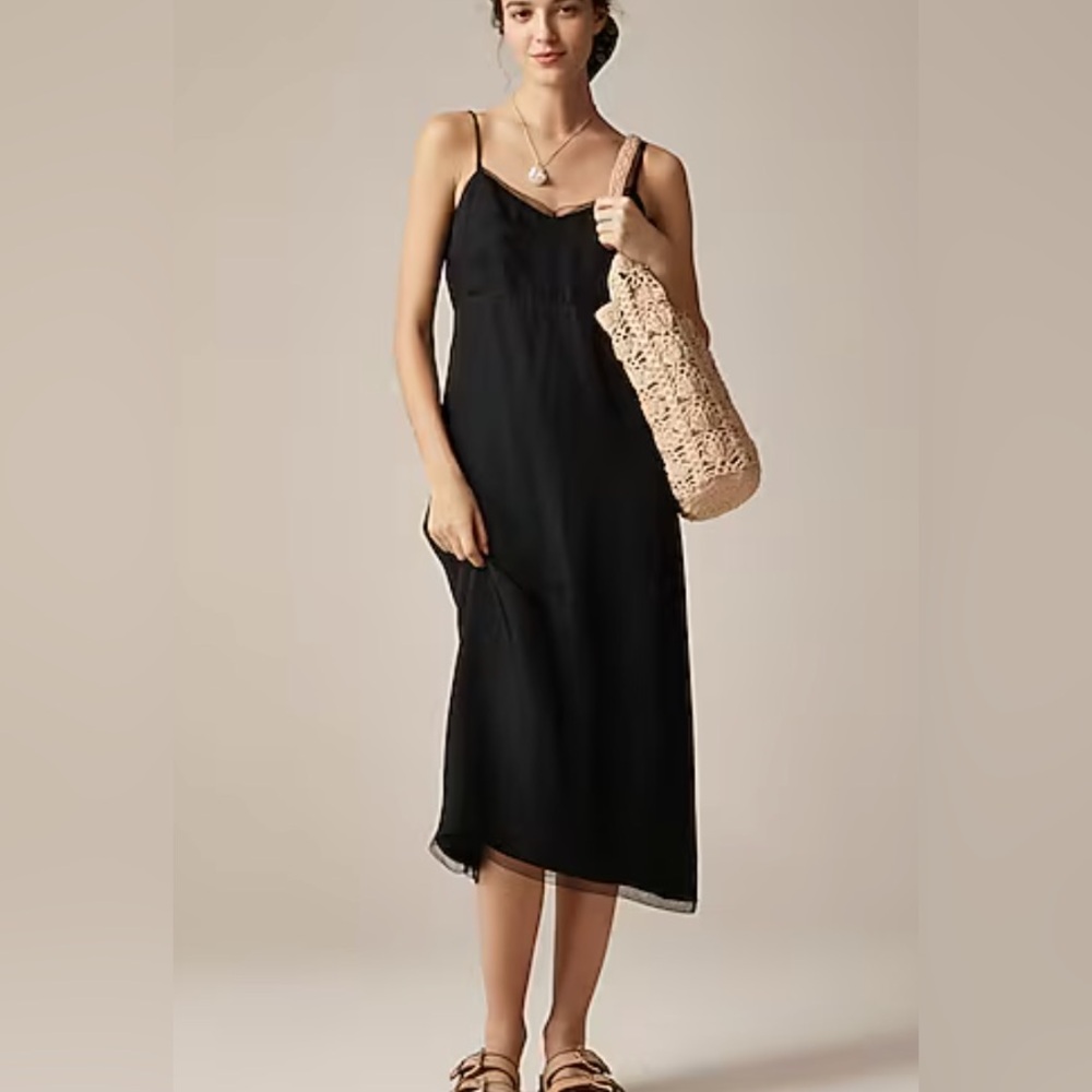 J. Crew Natasha slip dress in Black